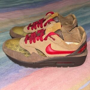Nike Air Max 1 x CLOT 'Kiss of Death' Brown Sneakers size 9